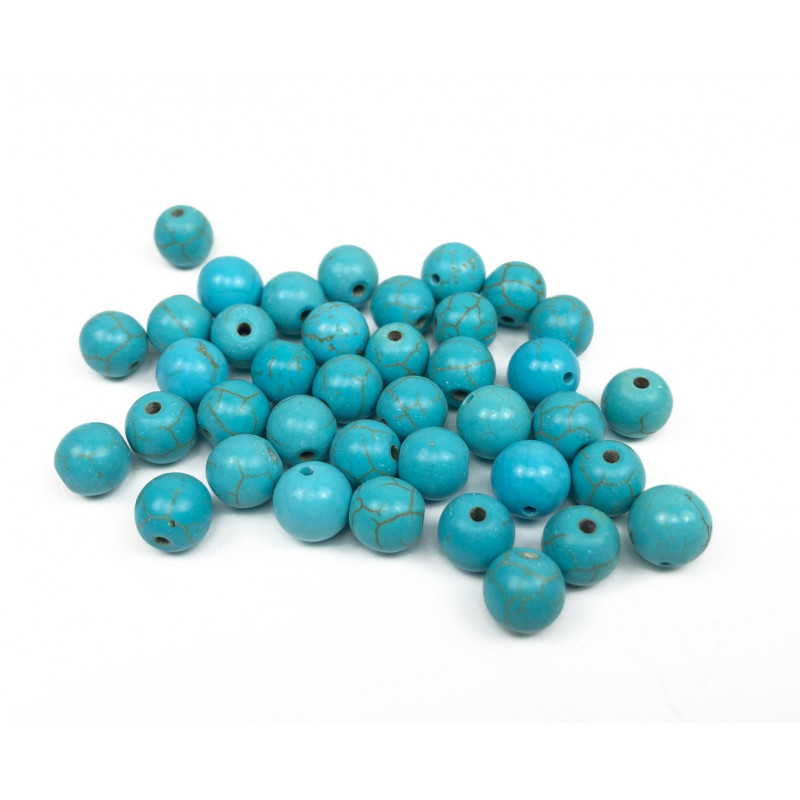 Perle en pierre naturelle, howlite bleu. Large choix de perles en pierre  naturelle.