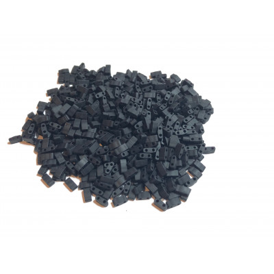 5 G, Half Tila beads, noir mat. 5*2,3*1,9 mm