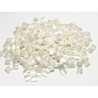 Tila beads, ivoire brillant, 5*5*1,9 mm
