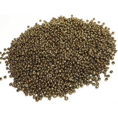 PR7 - LOT DE 2000 PERLES DE ROCAILLES ENVIRONS 2MM (31g) VERRE BLANC NACRÉ 12/0