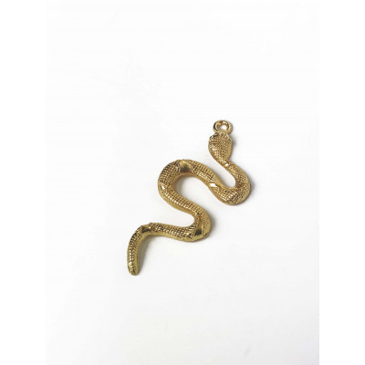 Serpent en alliage zinc, light or, 25*55 mm