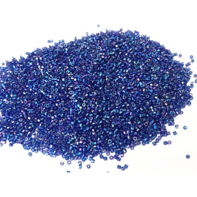5 g, Miyuki delica 11/0, bleu irisé. DB0178
