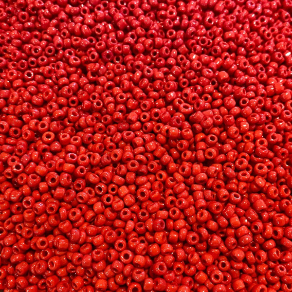 2.5 mm, 40 g Perles de rocailles, verre, rouge