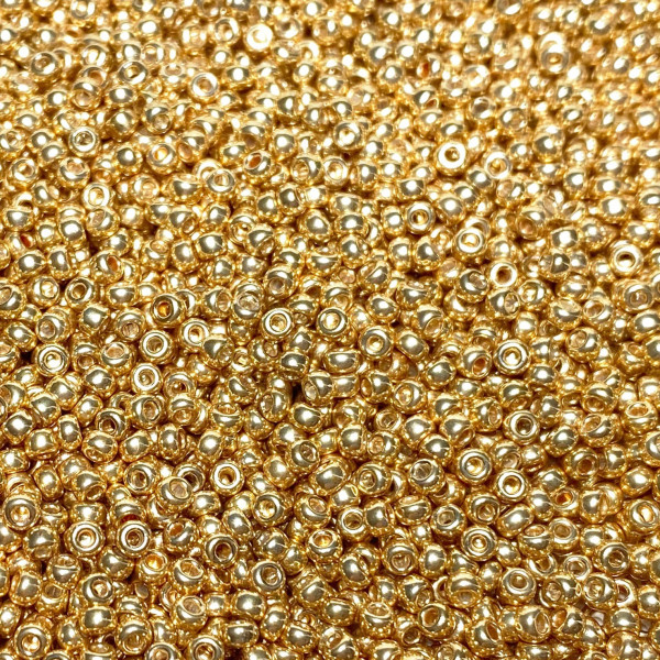 11/0 - 10 g perles Miyuki rocailles, doré galvanisé.