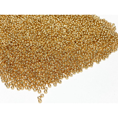 5 g Miyuki seed beads 11/0, gold galvanisé