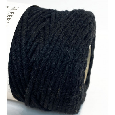 100 m, corde coton 3mm, noir. 1 bobine