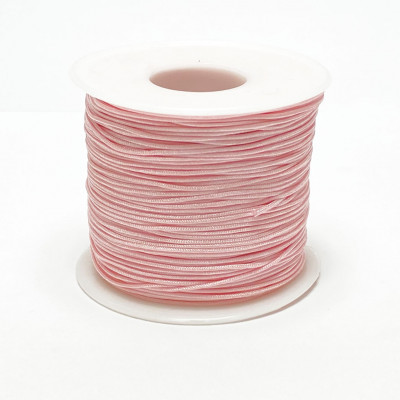 fil cordon en polyester, rose clair - 0,8 mm - au mètre