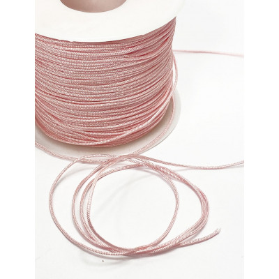 fil cordon en polyester, rose clair - 0,8 mm - au mètre