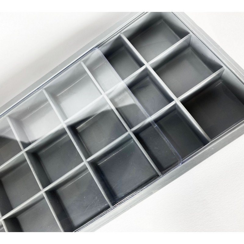 Hobbybox Boîte Rangement Deluxe Plastique pour Perles et Boutons 8-20  compartiments Noir 35,5x25,5x5,6cm 