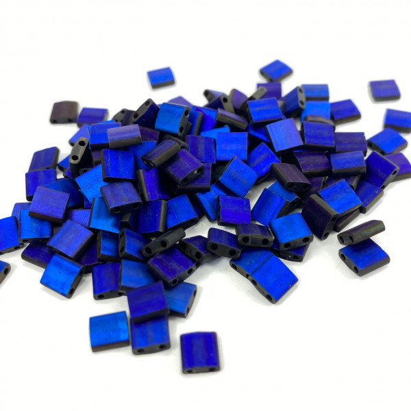 Perles Tila beads, bleu électrique, 5*5*1,9 mm. 60 p.