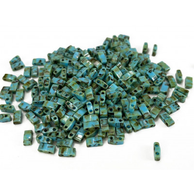 5 G, Half Tila beads,turquoise marbré. 5*2,3*1,9 mm 5 G, Half Tila beads,turquoise marbré. 5*2,3*1,9 mm
