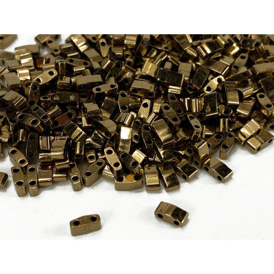 5 G, Half Tila beads, Bronze brillant. 5*2,3*1,9 mm