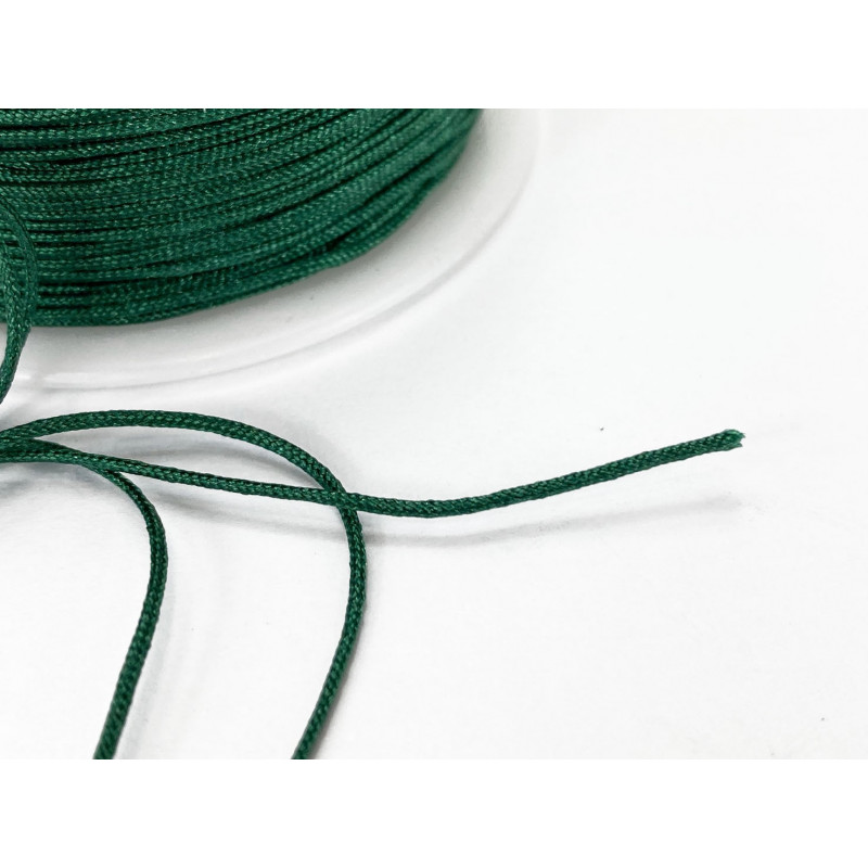 Bracelet triple en fil nylon tressé vert sapin, perles miyuki et