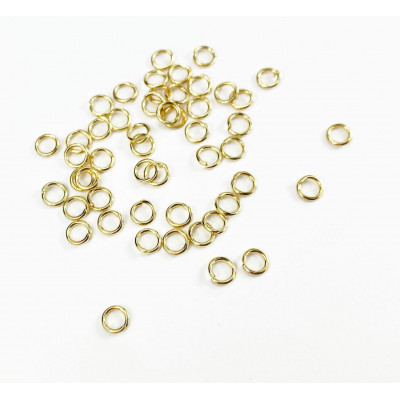 50 anneaux ouverts metal doré mat, 4 mm