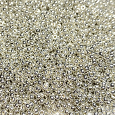 10 g Miyuki seed beads 11/0, argent galvanisé