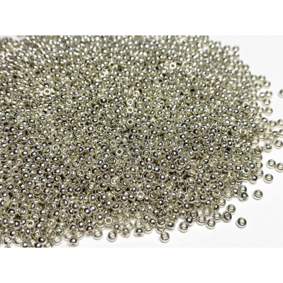 10 g Miyuki seed beads 11/0, argent galvanisé