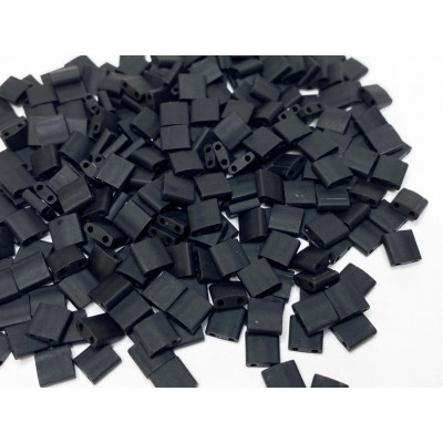 Tila beads, noir mat, 5*5*1,9 mm