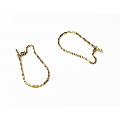 20 mm, Acier inoxydable, plaqué or 18. 10 crochets d'oreille 20 mm, Acier inoxydable, plaqué or 18. 10 crochets d'oreille