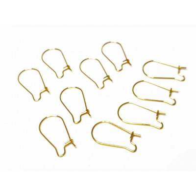 20 mm, Acier inoxydable, plaqué or 18. 10 crochets d'oreille 20 mm, Acier inoxydable, plaqué or 18. 10 crochets d'oreille