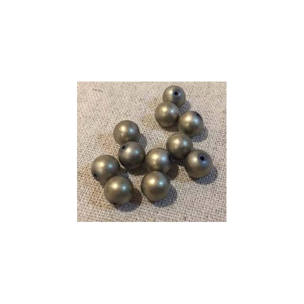 hématite, perle 6 mm,bronze mat, à la pièce