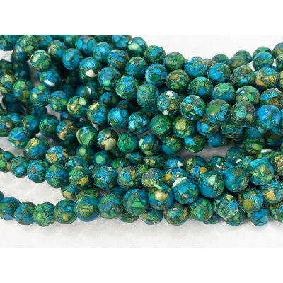Fil de perles 8 mm, turquoise synth. 22/23 p