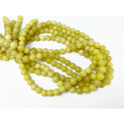 8 mm. Jade citron naturelle. Le fil env. 50 p.