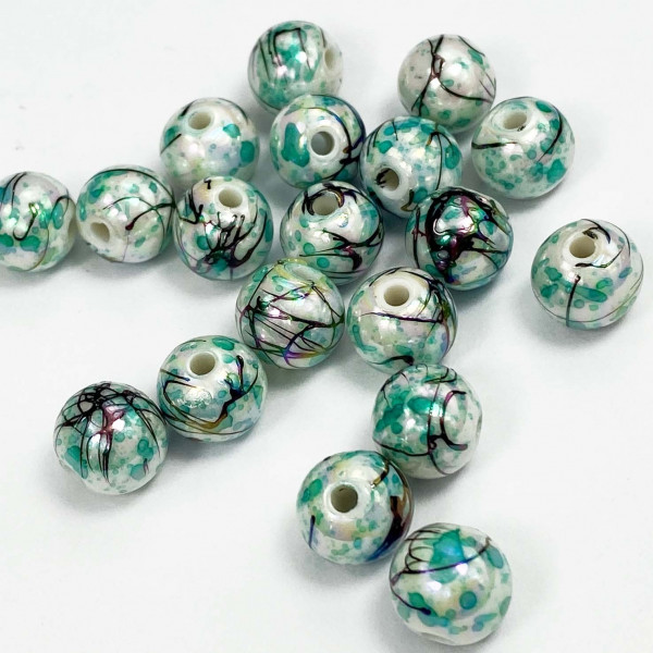 20 perles acrylique 10 mm. Fantaisie