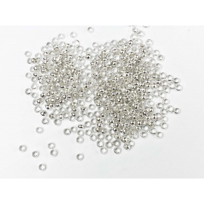 2*3 mm laiton argenté, perles à écraser, env. 450 p