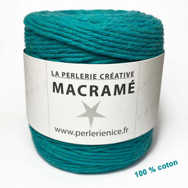 200 m. Coton peigné 3 mm, turquoise