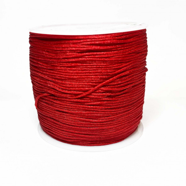 0,8 mm Cordon en nylon, rouge vif, vendu par 5 m ou bobine de 100 mètres