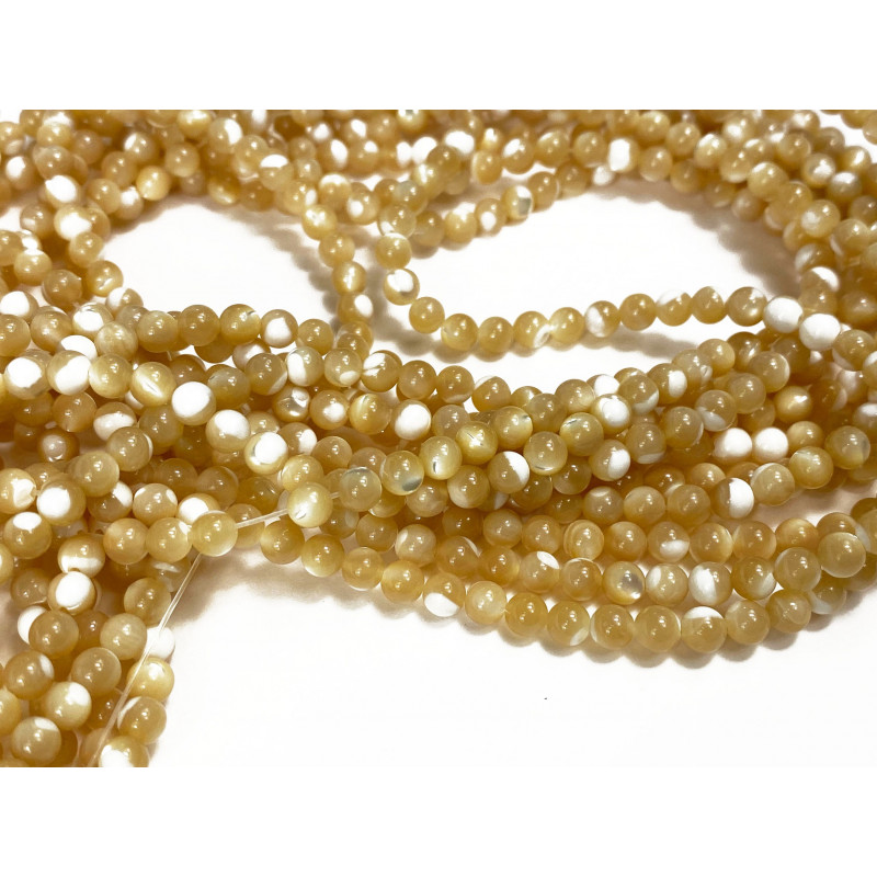 Perles en coquille d'eau douce. 3 mm. Perles de coquillage. Fil de 100  perles