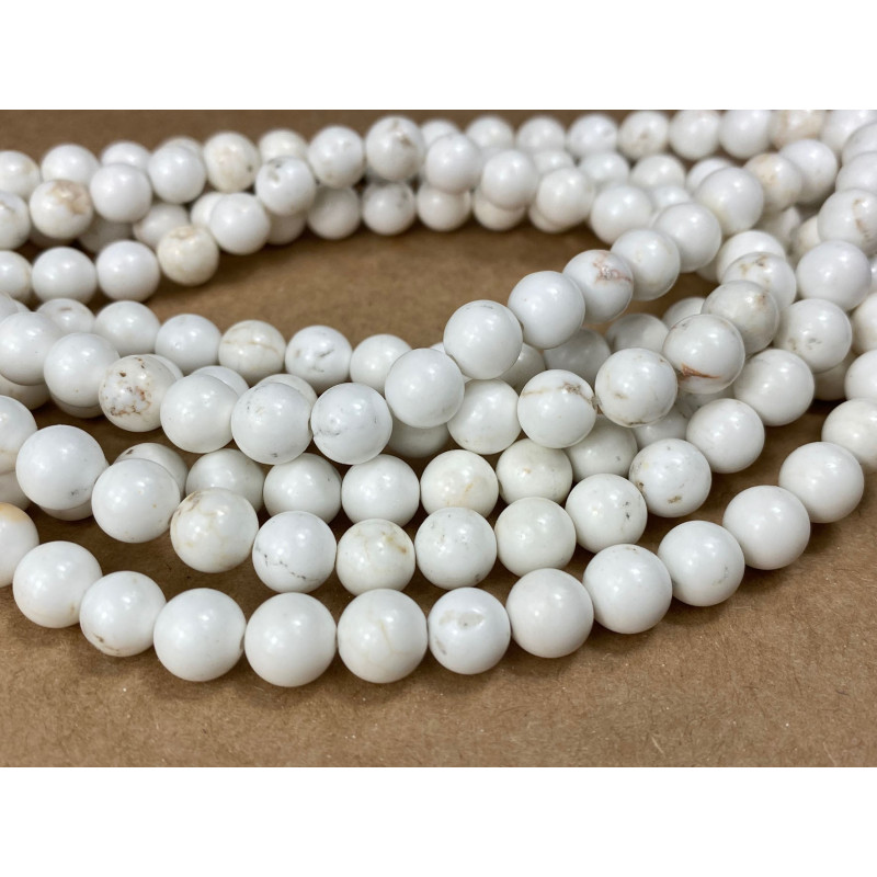 Perles magnésite naturelle pour création bijoux en pierre