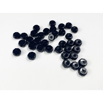 30 perles 8*4 mm rondelles . Noir à facettes
