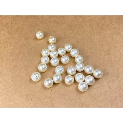 20 perles 10 mm. Verre nacré rouge