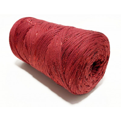 3 mm, 190 m coton peingné rouge et métallise