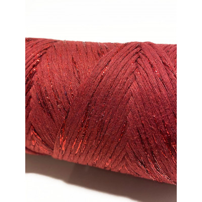 3 mm, 190 m coton peingné rouge et métallise