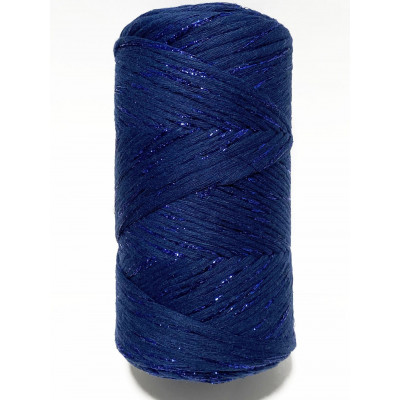 3 mm, 190 m coton peingné bleu marine et métallise