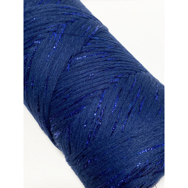 3 mm, 190 m coton peigné bleu marine et métallisé