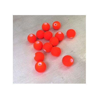 8 mm, 20 perles en résine, fluo orange,