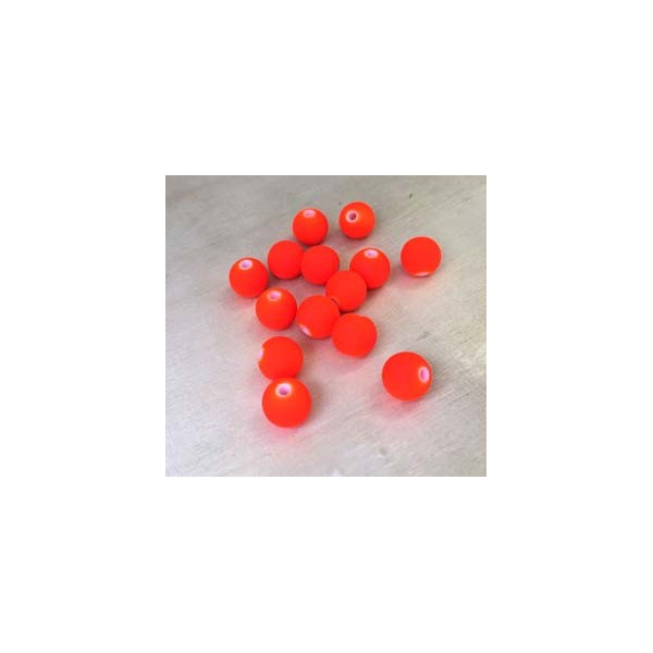 8 mm, 20 perles en résine, fluo orange,