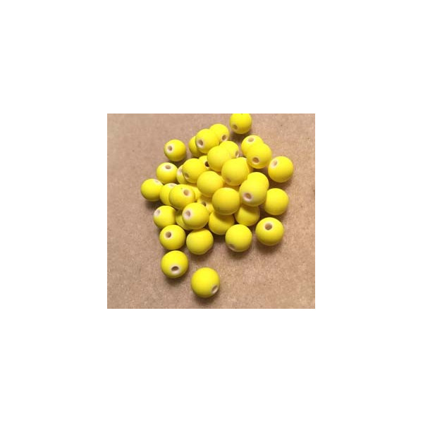8 mm, 20 perles en résine, fluo jaune