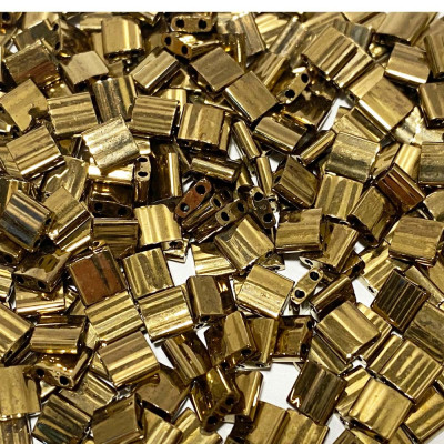 Tila beads, bronze doré, 5*5*1,9 mm. 0457 Metallic Dk. Bronze