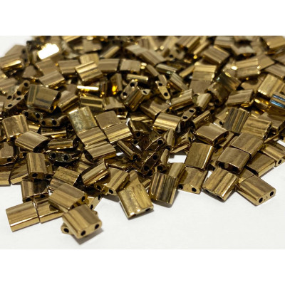 Tila beads, bronze doré, 5*5*1,9 mm. 0457 Metallic Dk. Bronze