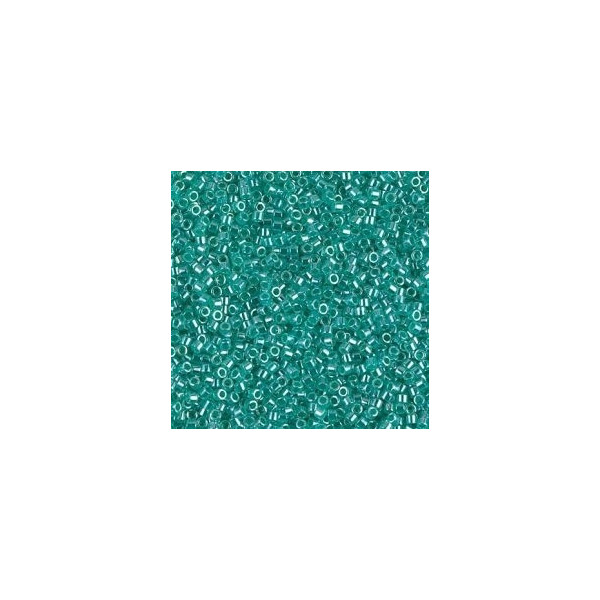 5 g, Miuki delica 11/0.  Lined crystal green aqua blue. 0238