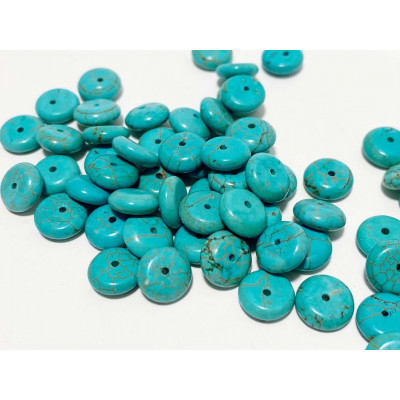 50 donut 8*3 mm. Howlite synthétique bleu.