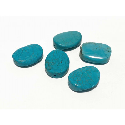 25*18 mm. Ovale plat howlite turquoise