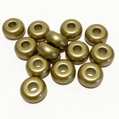 10 perles plates, résine  mordorée, 17 mm