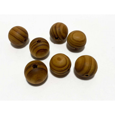 20 mm. Perle bois brun rayé