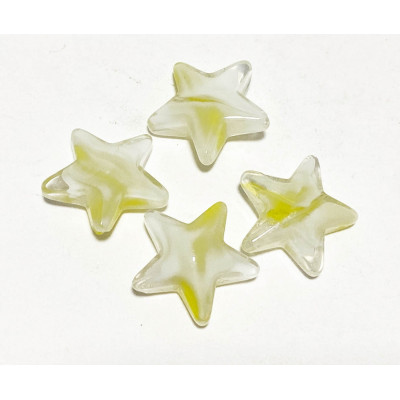 15 mm. Perle en verre étoile bicolore.