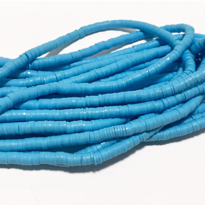 6 mm, heishi polymère, bleu clair, le fil env. 43 cm